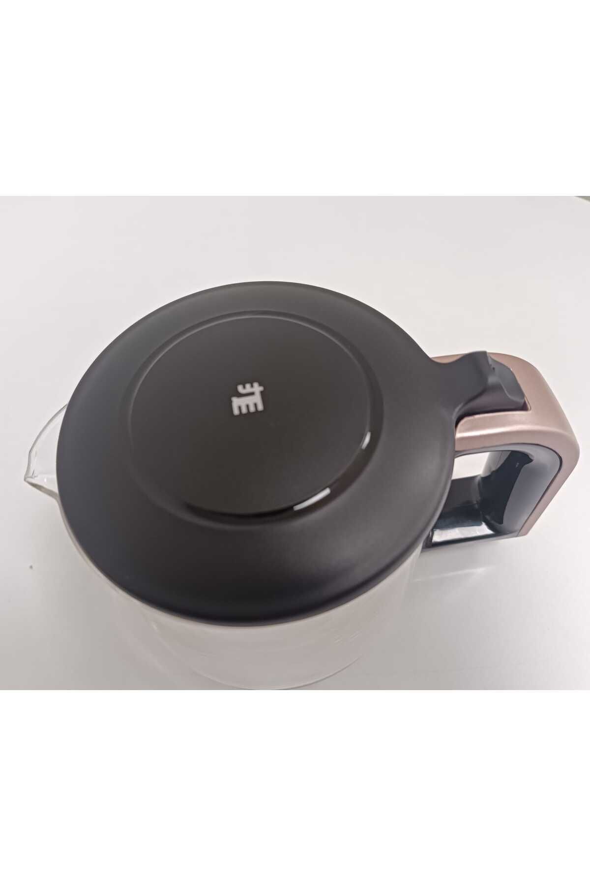 GLASS TEA XL ÇAY MAKİNESİ -ROSEGOLD- SAPLI CAM DEMLİK EV ALETLERİ DOSTU  YEDEK PARÇA