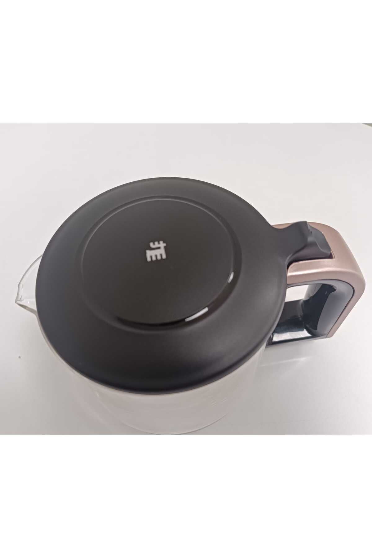 GLASS TEA XL ÇAY MAKİNESİ -ROSEGOLD- SAPLI CAM DEMLİK EV ALETLERİ DOSTU  YEDEK PARÇA